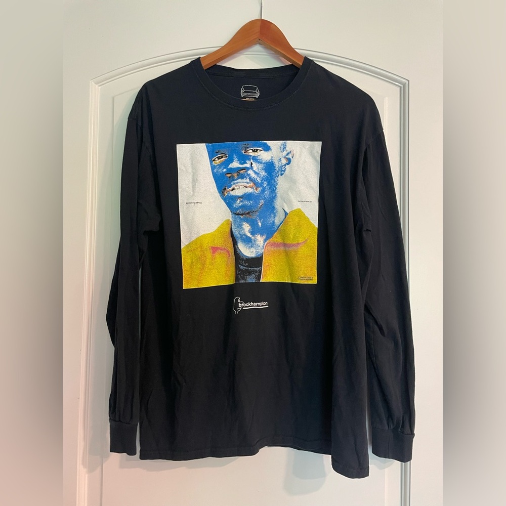 Brockhampton Saturation III Long Sleeve Black Graphic T-Shirt Y2K Size L